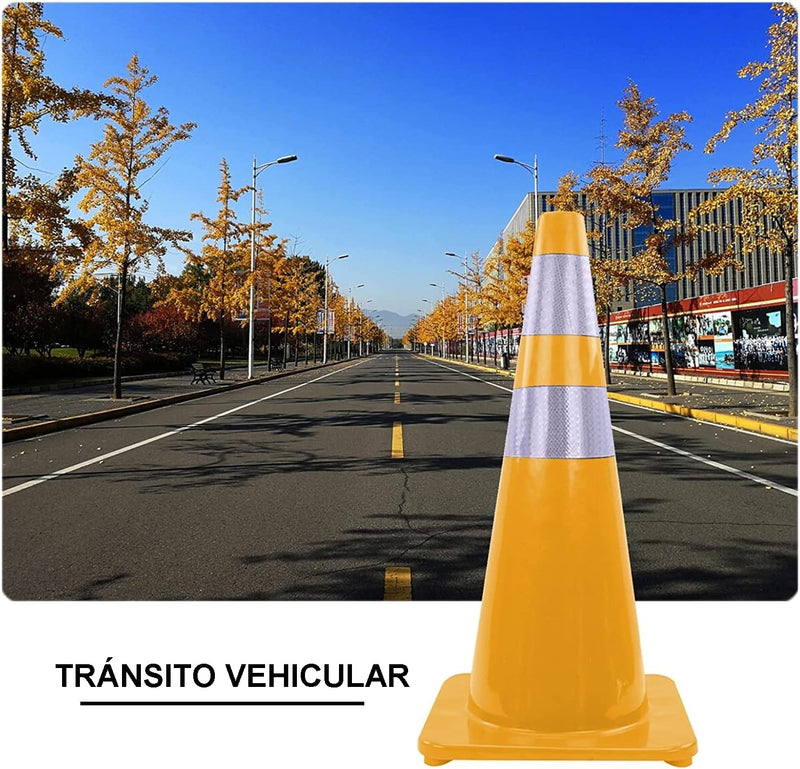 Cargue la imagen en el visor de la galería, Cono Precaucion Amarillo Con 2 Reflejantes Vial 70cm
