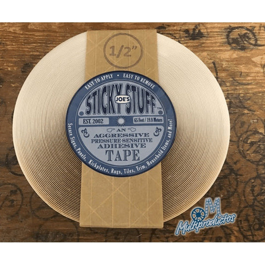 Cinta Doble Capa - Joe's Sticky Stuff - Pegamento Agresivo y Facil de Quitar - 12mm x 19.8m