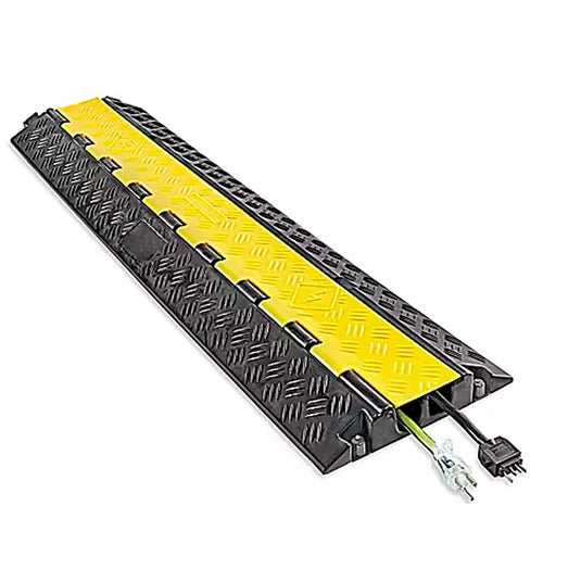 Protector de Cable Piso de 2 Canal, de Goma, 103x25.5x5 cm, 10,000kg